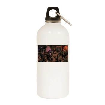 Salma Hayek White Water Bottle With Carabiner