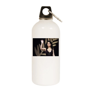 Salma Hayek White Water Bottle With Carabiner