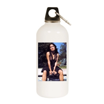 Salma Hayek White Water Bottle With Carabiner