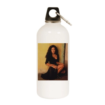 Salma Hayek White Water Bottle With Carabiner