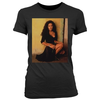 Salma Hayek Women's Junior Cut Crewneck T-Shirt