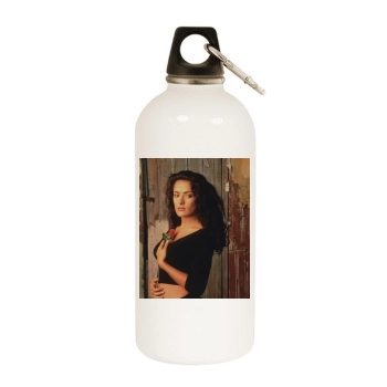 Salma Hayek White Water Bottle With Carabiner