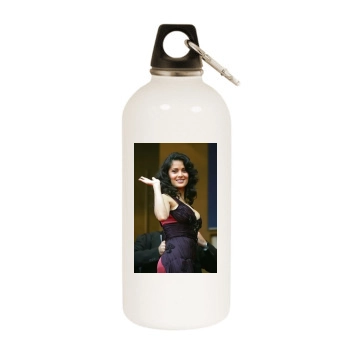 Salma Hayek White Water Bottle With Carabiner