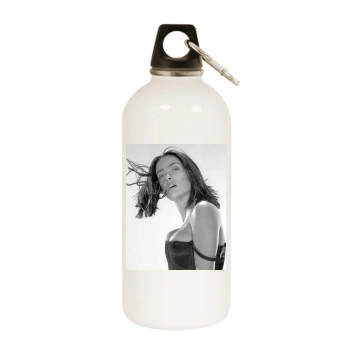 Salma Hayek White Water Bottle With Carabiner