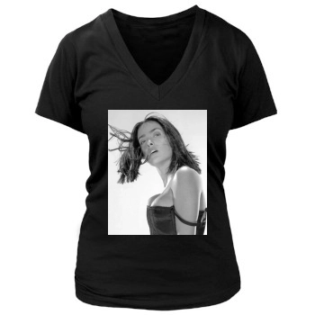 Salma Hayek Women's Deep V-Neck TShirt