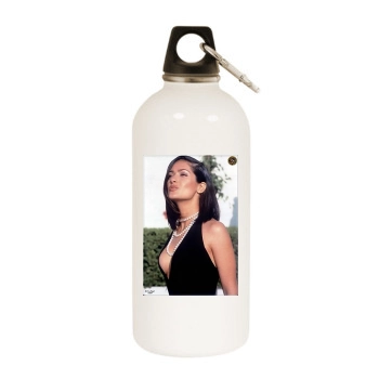 Salma Hayek White Water Bottle With Carabiner