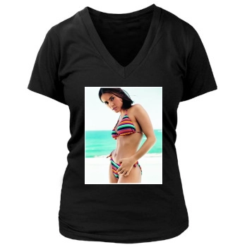 Salma Hayek Women's Deep V-Neck TShirt