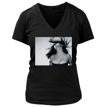 Salma Hayek Women's Deep V-Neck TShirt