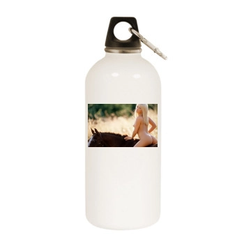 Sara Jean Underwood White Water Bottle With Carabiner