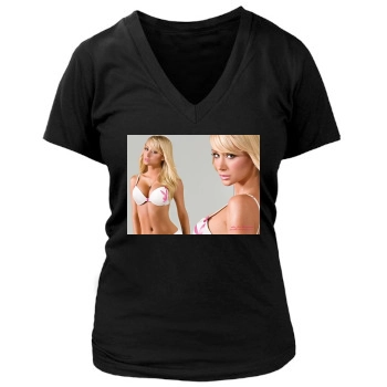 Sara Jean Underwood Women's Deep V-Neck TShirt