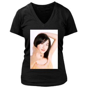 Satomi Ishihara Women's Deep V-Neck TShirt