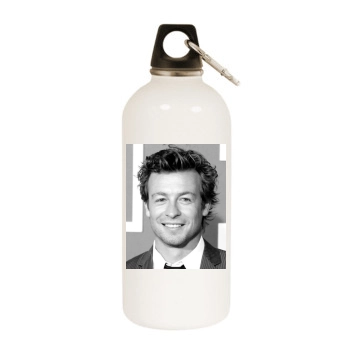 Simon Baker White Water Bottle With Carabiner