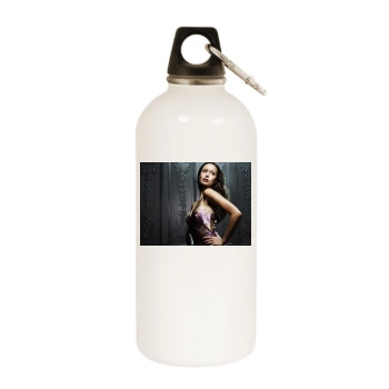 Summer Glau White Water Bottle With Carabiner