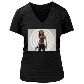 Summer Glau Women's Deep V-Neck TShirt