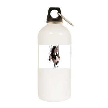 Summer Glau White Water Bottle With Carabiner