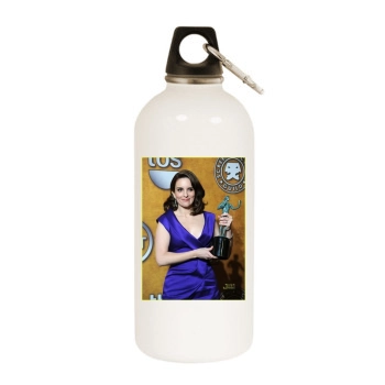 Tina Fey White Water Bottle With Carabiner