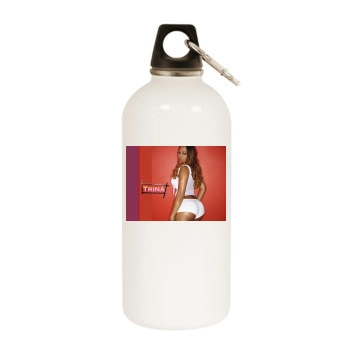 Trina White Water Bottle With Carabiner