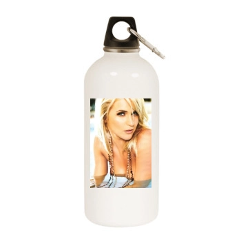 Abigail Clancy White Water Bottle With Carabiner