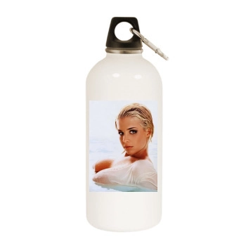 Abigail Clancy White Water Bottle With Carabiner