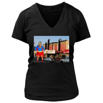 Adrianne Palicki Women's Deep V-Neck TShirt