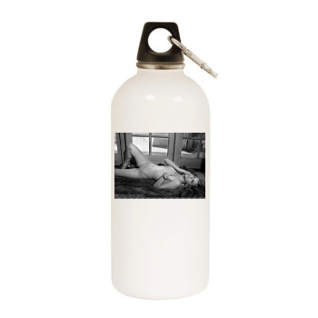 Adrianne Palicki White Water Bottle With Carabiner