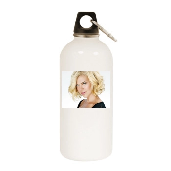 Adrianne Palicki White Water Bottle With Carabiner