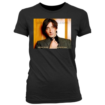 Adrien Brody Women's Junior Cut Crewneck T-Shirt