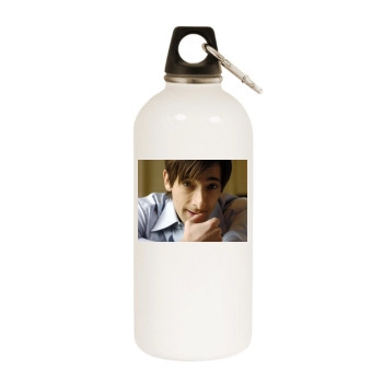 Adrien Brody White Water Bottle With Carabiner