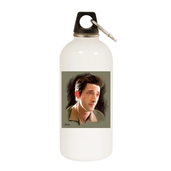 Adrien Brody White Water Bottle With Carabiner