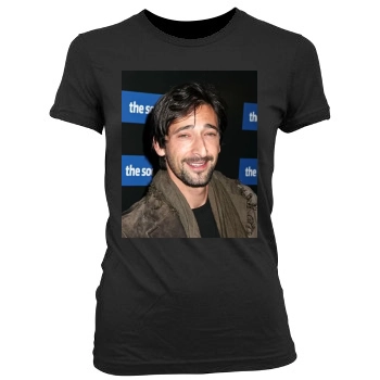 Adrien Brody Women's Junior Cut Crewneck T-Shirt