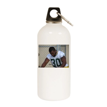 Ahman Green White Water Bottle With Carabiner