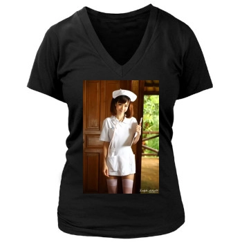 Aki Hoshino Women's Deep V-Neck TShirt