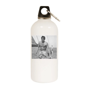 Alain Delon White Water Bottle With Carabiner