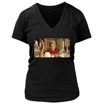 Alain Delon Women's Deep V-Neck TShirt