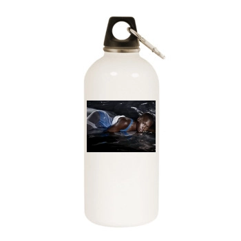 Alek Wek White Water Bottle With Carabiner