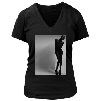 Alek Wek Women's Deep V-Neck TShirt