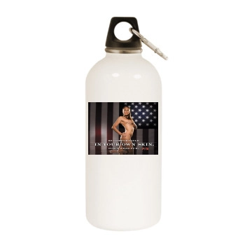 Amanda Beard White Water Bottle With Carabiner