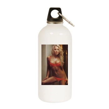 Amanda Swisten White Water Bottle With Carabiner