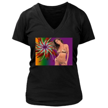 Amber Smith Women's Deep V-Neck TShirt