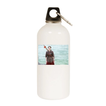 Anna Popplewell White Water Bottle With Carabiner