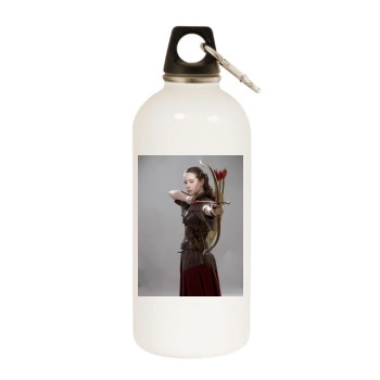 Anna Popplewell White Water Bottle With Carabiner