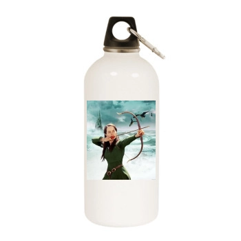 Anna Popplewell White Water Bottle With Carabiner