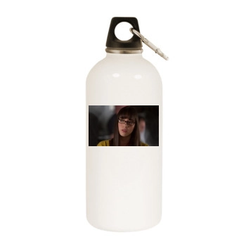 Aubrey Plaza White Water Bottle With Carabiner