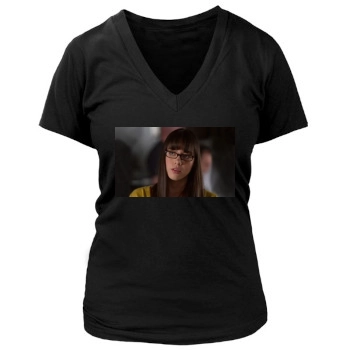 Aubrey Plaza Women's Deep V-Neck TShirt