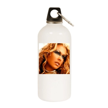 Faith Evans White Water Bottle With Carabiner