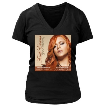 Faith Evans Women's Deep V-Neck TShirt