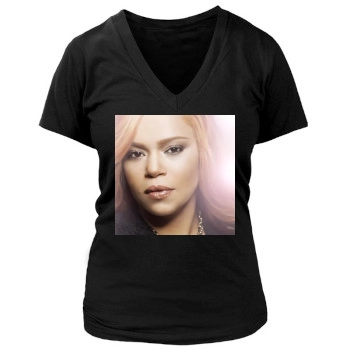 Faith Evans Women's Deep V-Neck TShirt