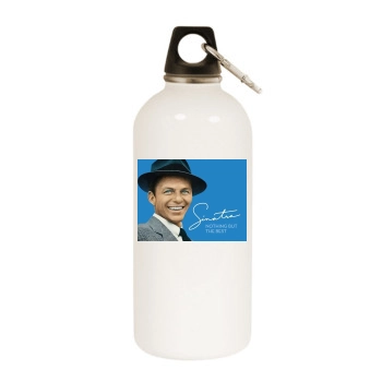 Frank Sinatra White Water Bottle With Carabiner