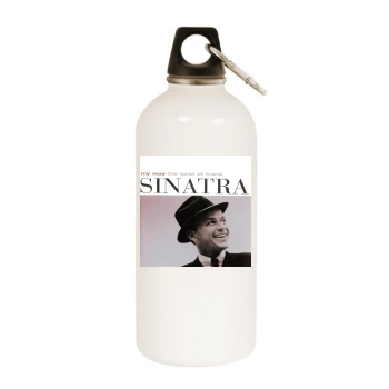 Frank Sinatra White Water Bottle With Carabiner