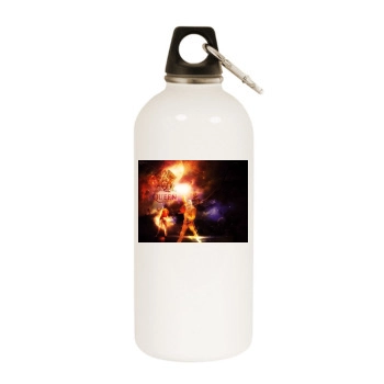 Freddie Mercury White Water Bottle With Carabiner